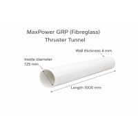 GRP (Fibreglass) Thruster Tunnel Ø125mm – Length 1000mm