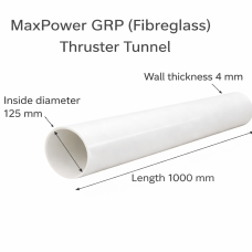 GRP (Fibreglass) Thruster Tunnel Ø125mm – Length 1000mm