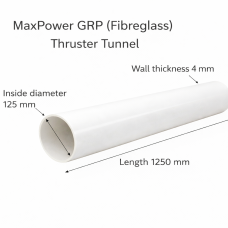 GRP (Fibreglass) Thruster Tunnel Ø125mm – Length 1250mm