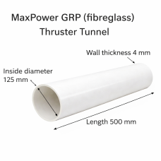 GRP (Fibreglass) Thruster Tunnel Ø125mm – Length 500mm