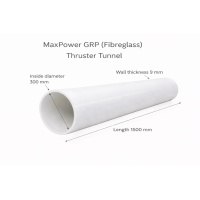 GRP (Fibreglass) Thruster Tunnel Ø300mm – Length 1500mm