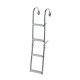 Foldable Ladder for Narrow Transom, 2+2 Steps, Inox 316, 180°