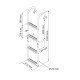 Foldable Ladder for Narrow Transom, 2+2 Steps, Inox 316, 180°