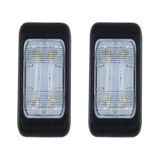 Dome Light / Trailer Light, 2 LEDs, Black, 2 pcs