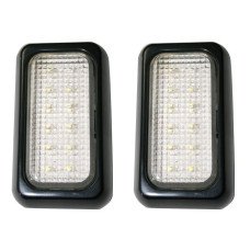 Dome Light / Trailer Light, 12 LEDs, Black, 2 pcs