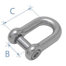 Shackle, Type D, with Inter. Hexagonal Sink Pin, AISI 316