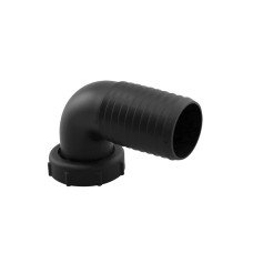 Inlet Elbow Fitting for Ø38mm Hose, 1 1/2” Thread Tightening Ring, Black
