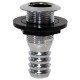 Thru-Hull with Flush Flange and Hose Barb, Chromed