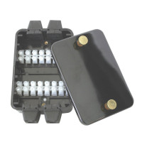 Waterproof connection box,2 terminal strips,w/4 conductors