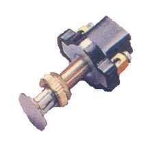 Push Pull Switch, 12V, 5A, Ø 8mm, L7mm, Chrome Plated, Brass Knob
