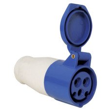 Plug, Female, with Cover, 16A, 220-240V, Blue