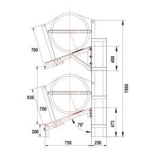Vertical Cradle for SOLAS OCEANO, 2-tier, 6-25(A), 6-35(B)