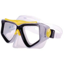 PVC Mask with Tempered Glass, yellow-Black