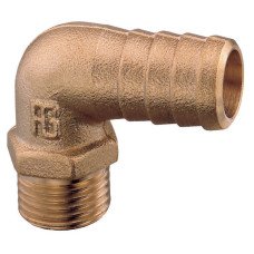 Bend, Male Type, BSPP, with Hose Connector, Brass