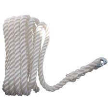 Rope for Chain Rode Use, 3-Strand, with Connection, Nylon, White