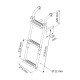 Foldable Ladder for Narrow Transom, 2+1 Steps Inox 316