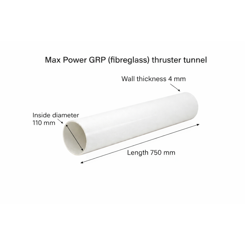GRP (Fibreglass) Thruster Tunnel Ø110mm – Length 750mm