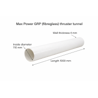 GRP (Fibreglass) Thruster Tunnel Ø110mm – Length 1000mm