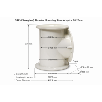 GRP (Fibreglass) Thruster Mounting Stern Adaptor Ø125mm for CT35/45