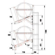 Vertical Cradle for SOLAS OCEANO, 2-tier, 6-25(A), 6-35(B)