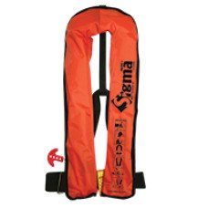 Sigma Work Vest, Auto, 170N, ISO, Adult, Orange Durable PVC Fabric Cover