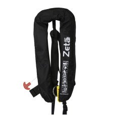 Zeta Infl.Lifejacket, Auto, 290N, w/D-ring & Crotch Strap, ISO, Adult, Black