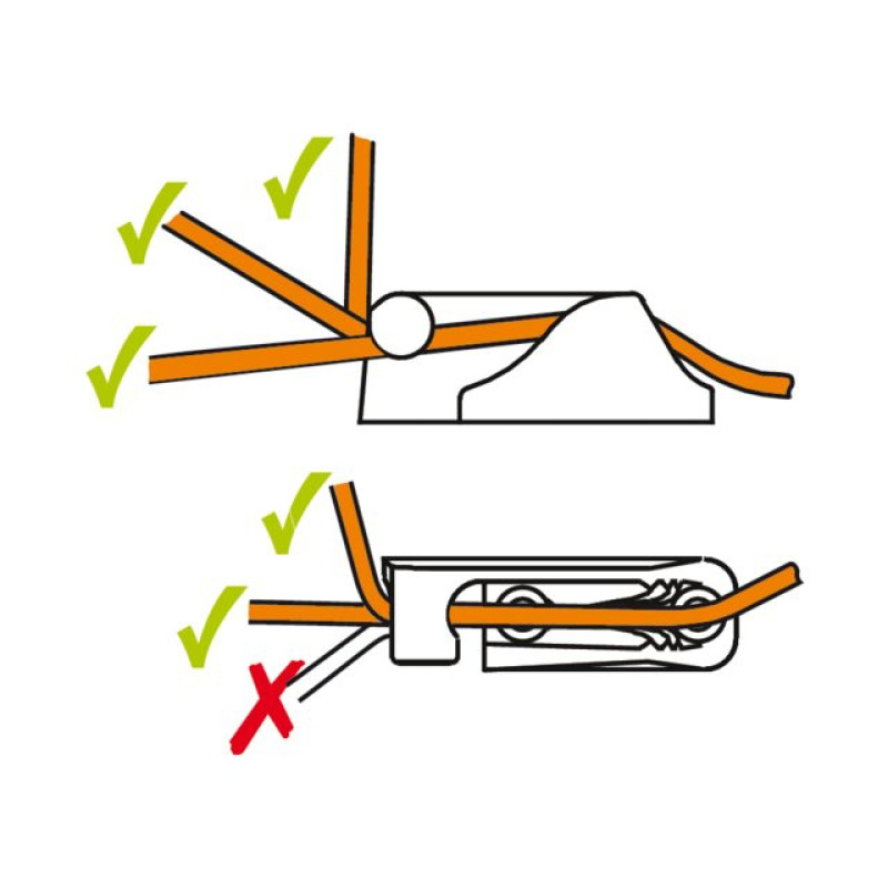 Cleats with open side-entry for ropes 3-6mm