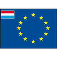 European flag (with small Dutch flag)