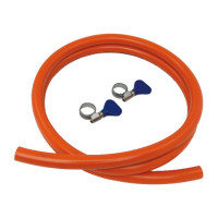 Gas hose with stainless steel hose clamps