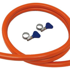 Gas hose with stainless steel hose clamps