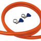 Gas hose with stainless steel hose clamps