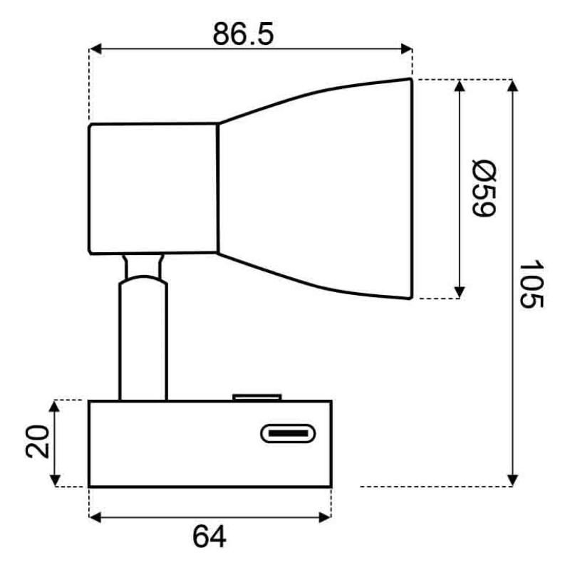 LED Reading light dimmable with USB-C fast charge