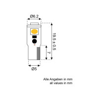 LED T5 wedge instrument lamp