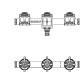 Round rail with 3 mounting bases 350mm