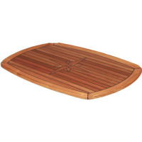 Teak Tabletop Half Ellips