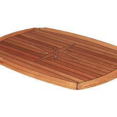 Teak Tabletop Half Ellips