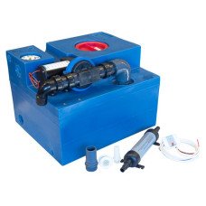 Wastewater tank with diaphragm pump