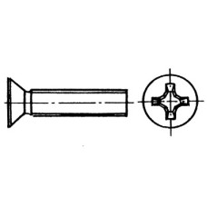 Countersunk Head Screw, Cross Slotted, Inox 316, DIN 965/ISO 7046