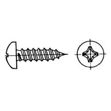 Plain Recessed-head Self-tapping Screw, Inox 316, DIN 7981/ISO 7049