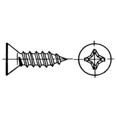 Countersunk Screw, Slotted-head, Self-tapping, Inox 316, DIN 7982/ISO 7050