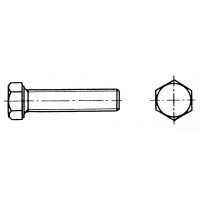 Bolt, Hexagon Head, Fully-threaded, Inox 316, DIN 933/ISO 4017