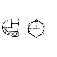 Hexagon Nut, Grommet, Inox 316, DIN 1587