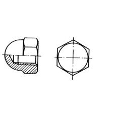 Hexagon Nut, Grommet, Inox 316, DIN 1587