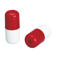 Surface Float w/ Hole, Cylindrical, White-Red