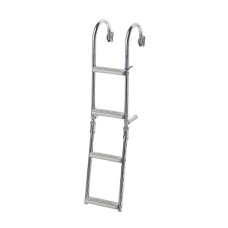 Foldable Ladder for Narrow Transom, 2+2 Steps, Inox 316, 180°