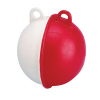 Surface Float w/2 Eyelets, Spherical, White-Red