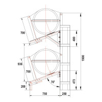 Vertical Cradle for SOLAS OCEANO, 2-tier, 6-25(A), 6-35(B)