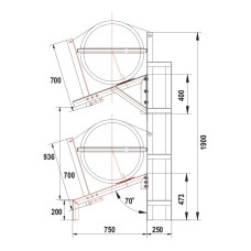 Vertical Cradle for SOLAS OCEANO, 2-tier, 6-25(A), 6-35(B)