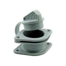 Non-return Drain Valve Set, with plug for 25mm Transom, Grey