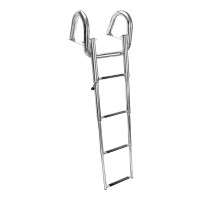 Telescopic Ladder w/Handrail, 4 steps, Inox316